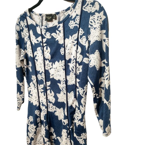 La Vanya Floral Ribbon Trim 3/4 Sleeve Top Size PS - Picture 4 of 13